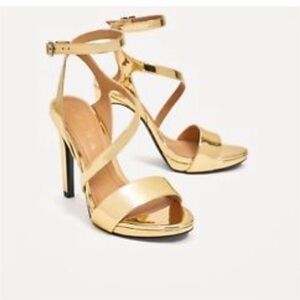 Gold Zara sandals